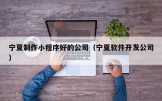玉树宁夏制作小程序好的公司（宁夏软件开发公司）